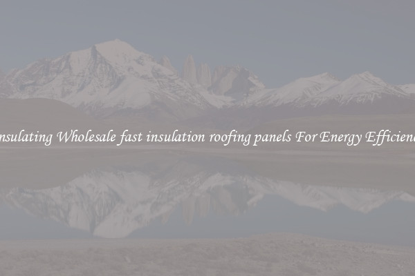 Insulating Wholesale fast insulation roofing panels For Energy Efficiency