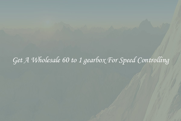 Get A Wholesale 60 to 1 gearbox For Speed Controlling